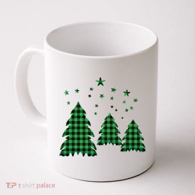 Festive Christmas Trees Pattern Coffee Mug