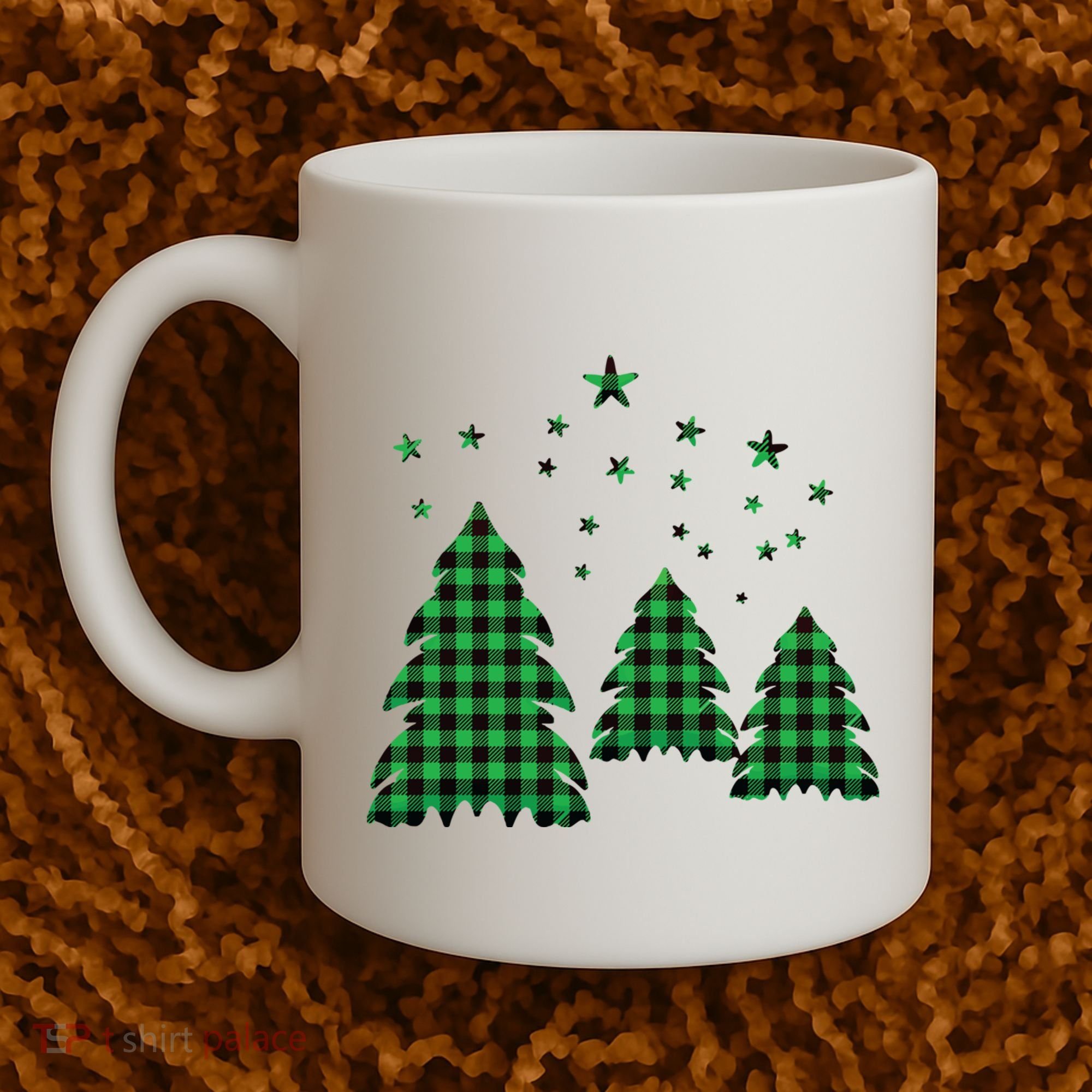Festive Christmas Trees Pattern Coffee Mug