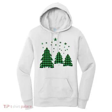 Festive Christmas Trees Pattern Women's Hoodie