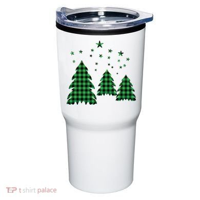 Festive Christmas Trees Pattern Tumbler