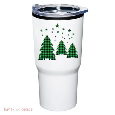 Festive Christmas Trees Pattern Tumbler