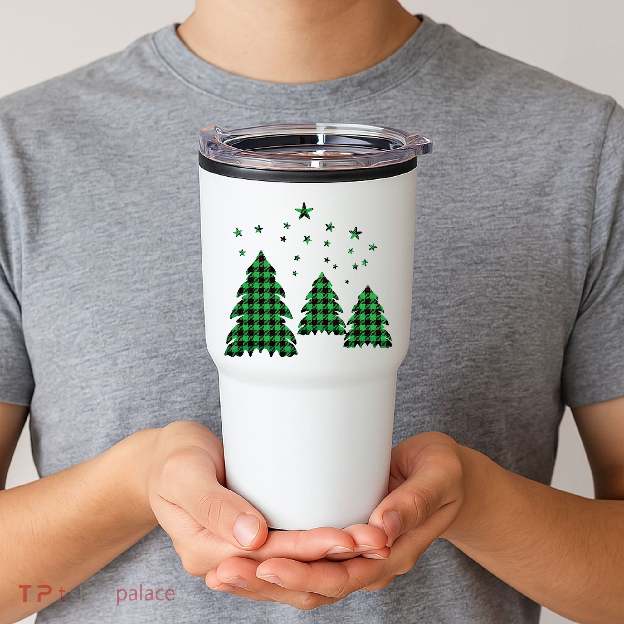 Festive Christmas Trees Pattern Tumbler