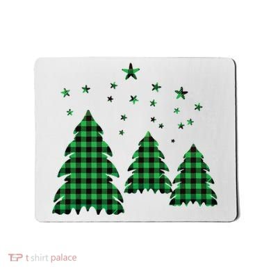 Festive Christmas Trees Pattern Mousepad
