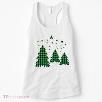 Festive Christmas Trees Pattern Women's Tank Top thumb 0