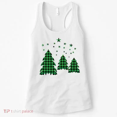 Festive Christmas Trees Pattern Women's Tank Top