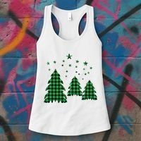 Festive Christmas Trees Pattern Women's Tank Top thumb 3