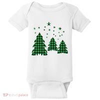 Festive Christmas Trees Pattern Baby Bodysuit thumb 0