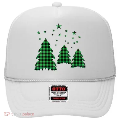 Festive Christmas Trees Pattern Hat