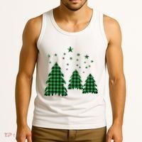 Festive Christmas Trees Pattern Tank Top thumb 3