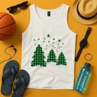 Festive Christmas Trees Pattern Tank Top thumb 4