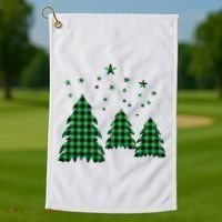 Festive Christmas Trees Pattern Golf Towel thumb 1
