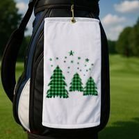 Festive Christmas Trees Pattern Golf Towel thumb 2
