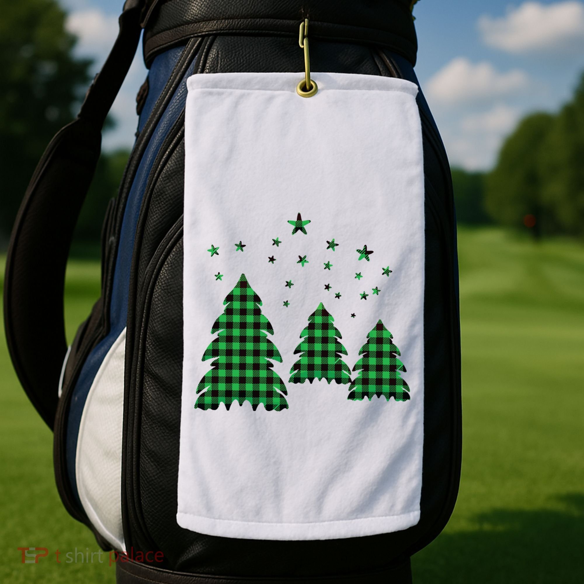 Festive Christmas Trees Pattern Golf Towel