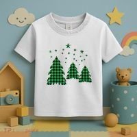 Festive Christmas Trees Pattern Toddler T-Shirt thumb 3