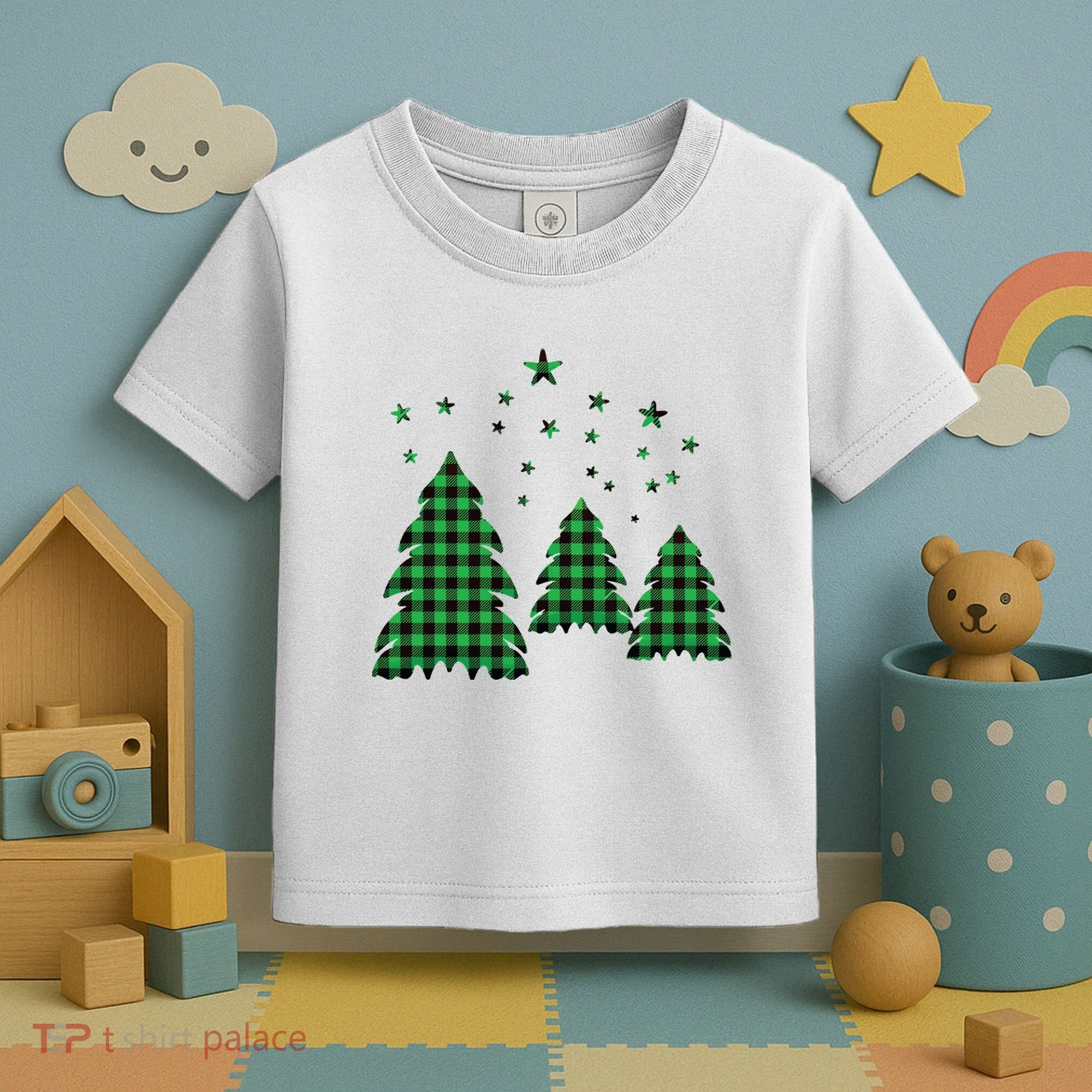 Festive Christmas Trees Pattern Toddler T-Shirt