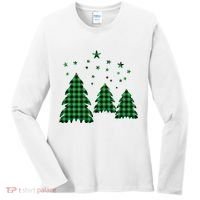 Festive Christmas Trees Pattern Women's Long Sleeve Shirt thumb 0