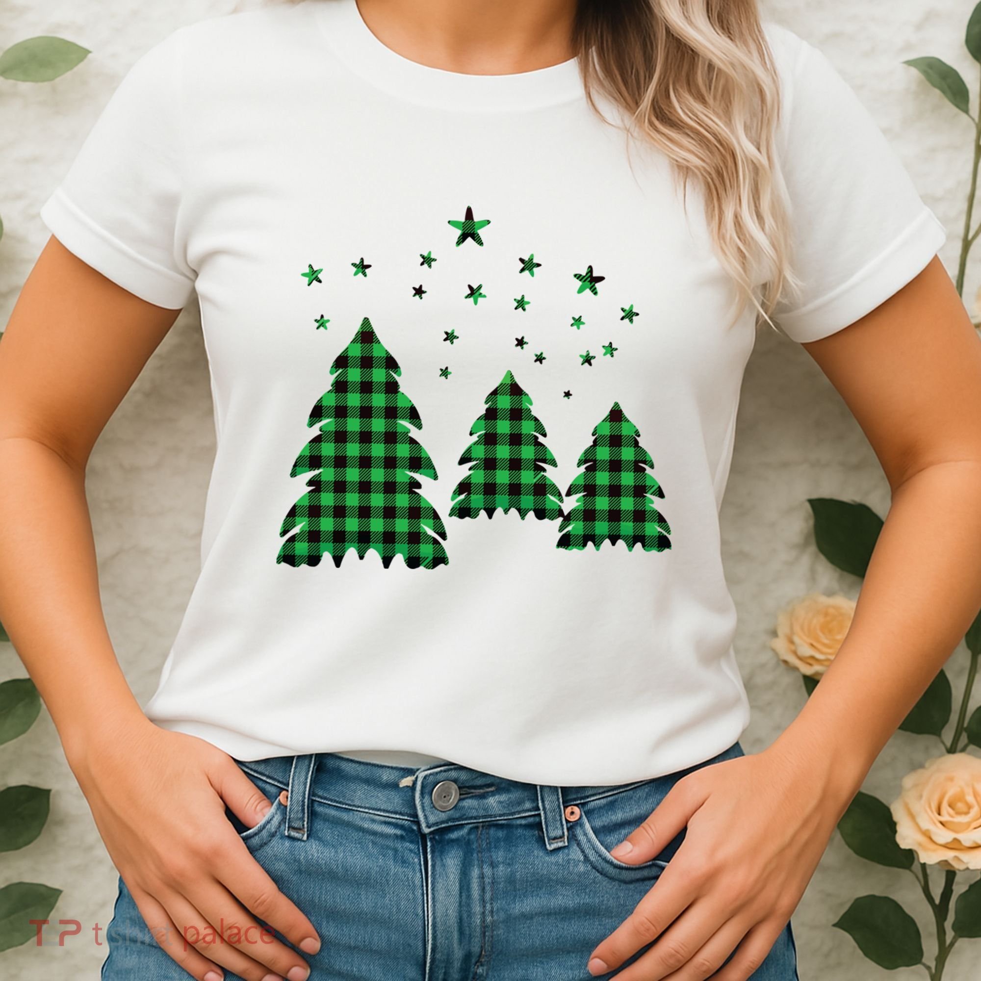 Festive Christmas Trees Pattern Women's T-Shirt