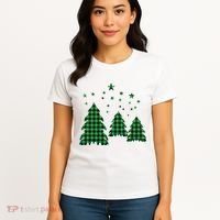 Festive Christmas Trees Pattern Women's T-Shirt thumb 4