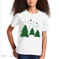 Festive Christmas Trees Pattern Kids T-Shirt thumb 2