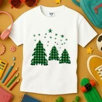 Festive Christmas Trees Pattern Kids T-Shirt thumb 3