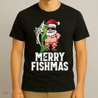 Funny Christmas Themed Bass Fishing Gift Merry Fishmas T-Shirt thumb 3