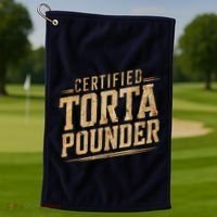 Funny Certified Torta Pounder Latino Golf Towel thumb 1