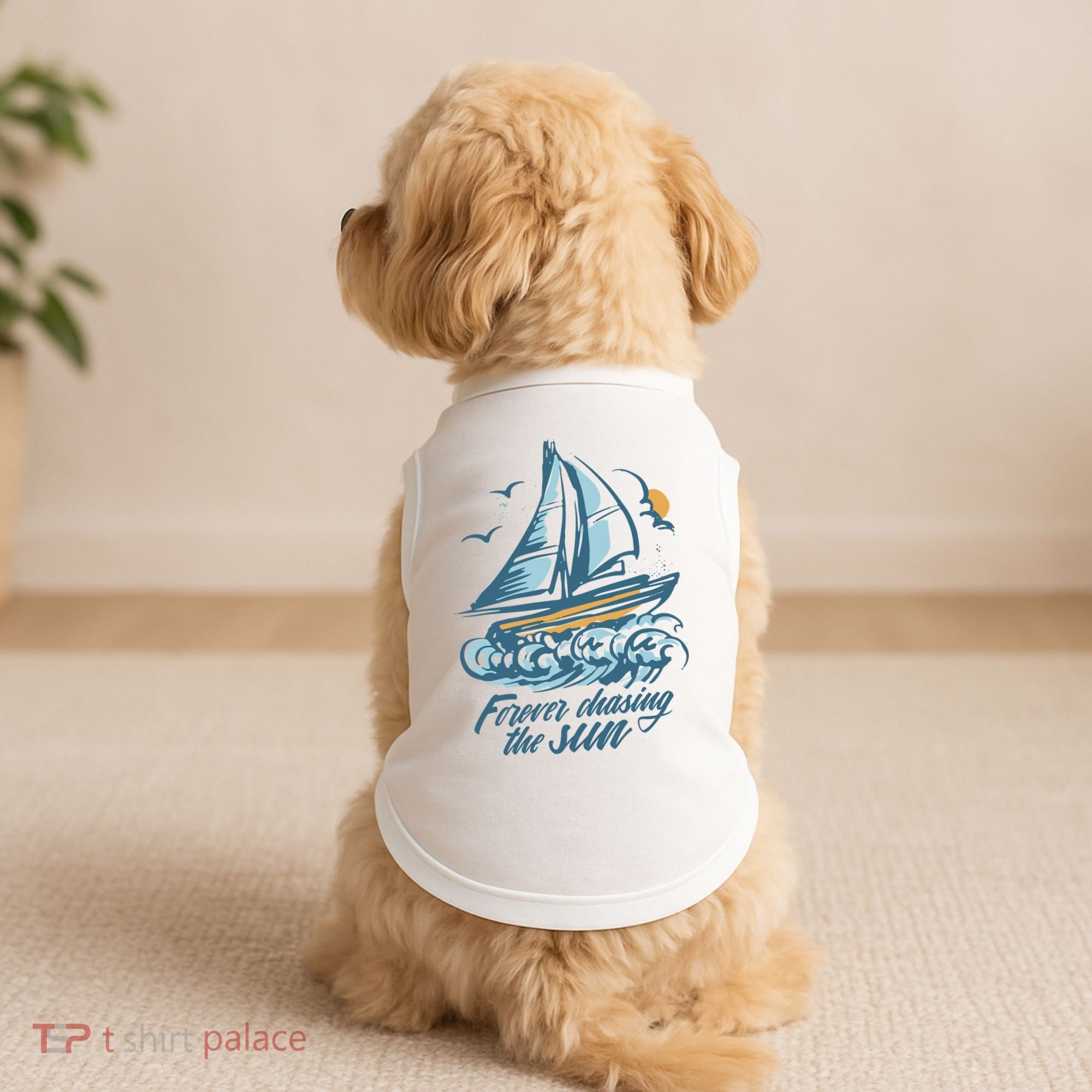 Forever Chasing The Sun Sail Boat Doggie Tank