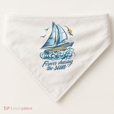 Forever Chasing The Sun Sail Boat USA-Made Doggie Bandana