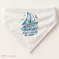 Forever Chasing The Sun Sail Boat USA-Made Doggie Bandana thumb 0