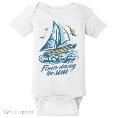Forever Chasing The Sun Sail Boat Baby Bodysuit