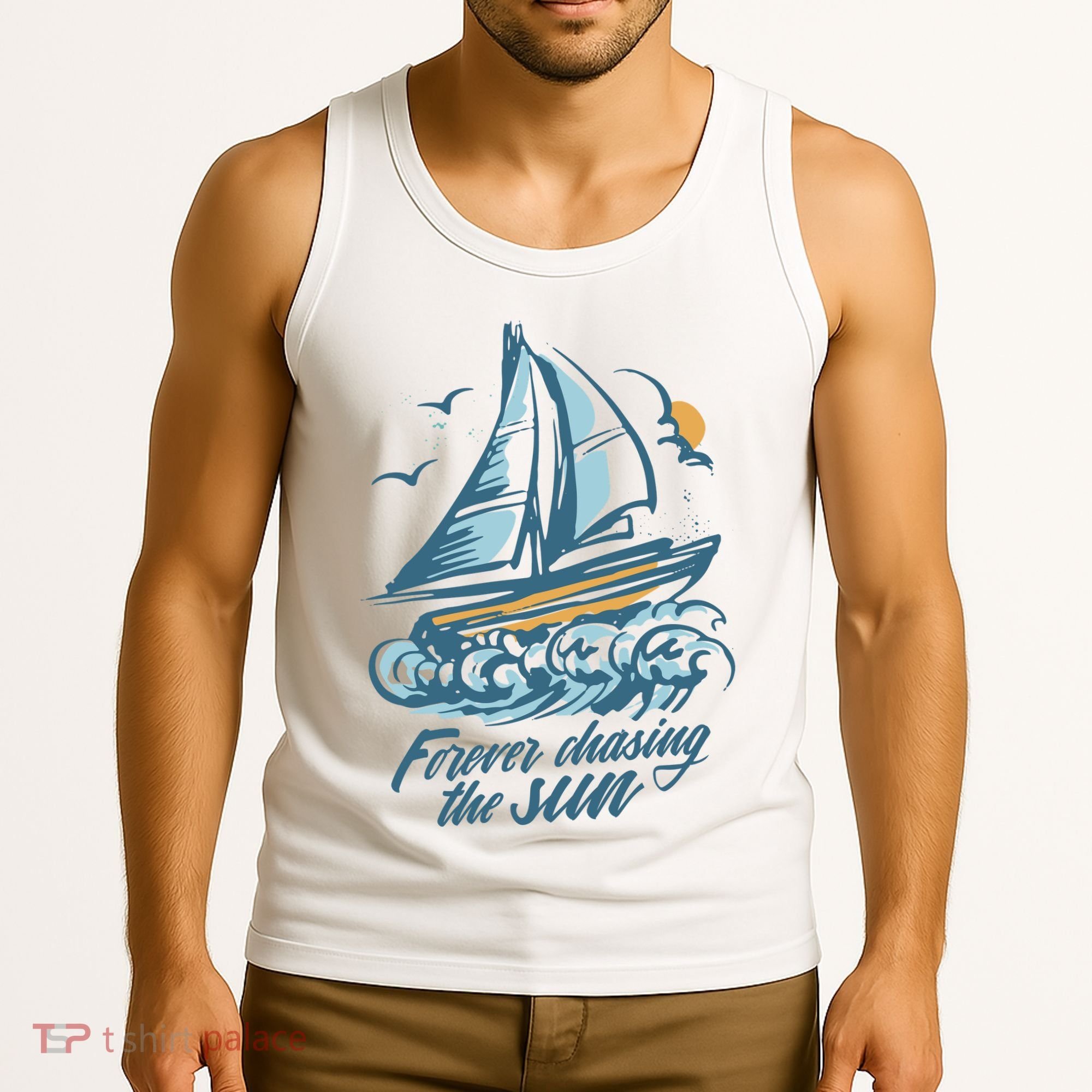 Forever Chasing The Sun Sail Boat Tank Top