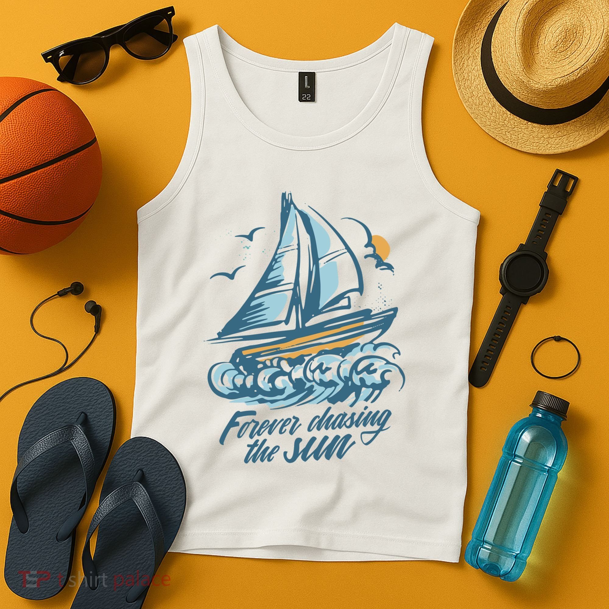 Forever Chasing The Sun Sail Boat Tank Top