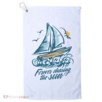 Forever Chasing The Sun Sail Boat Golf Towel thumb 0