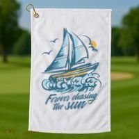 Forever Chasing The Sun Sail Boat Golf Towel thumb 1
