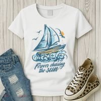 Forever Chasing The Sun Sail Boat Women's T-Shirt thumb 3