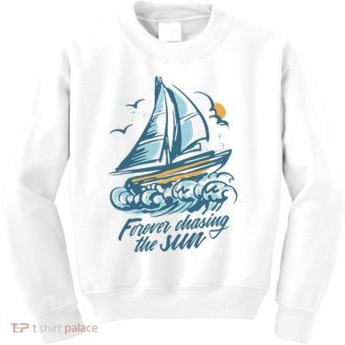 Forever Chasing The Sun Sail Boat Kids Sweatshirt
