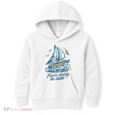 Forever Chasing The Sun Sail Boat Kids Hoodie