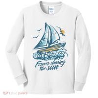 Forever Chasing The Sun Sail Boat Kids Long Sleeve Shirt thumb 0