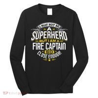 Fire Captain T Gift Idea Superhero Fireman Long Sleeve Shirt thumb 0