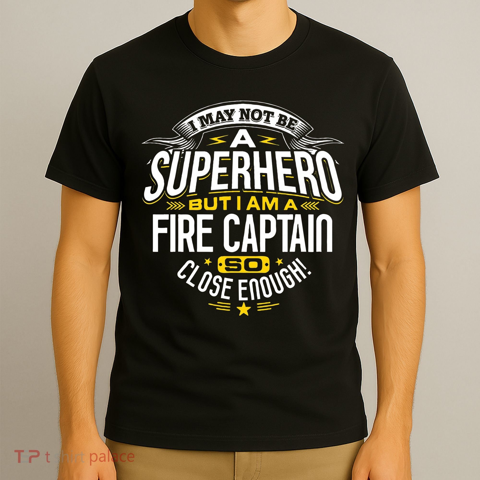 Fire Captain T Gift Idea Superhero Fireman T-Shirt