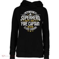 Fire Captain T Gift Idea Superhero Fireman Womens Funnel Neck Pullover Hood thumb 0
