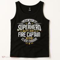 Fire Captain T Gift Idea Superhero Fireman Tank Top thumb 2