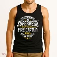 Fire Captain T Gift Idea Superhero Fireman Tank Top thumb 3