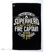 Fire Captain T Gift Idea Superhero Fireman Golf Towel thumb 0
