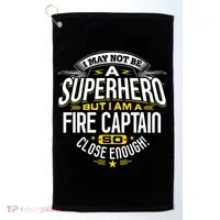 Fire Captain T Gift Idea Superhero Fireman Golf Towel thumb 0