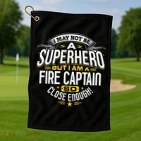 Fire Captain T Gift Idea Superhero Fireman Golf Towel thumb 1