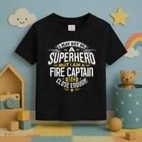 Fire Captain T Gift Idea Superhero Fireman Toddler T-Shirt thumb 3