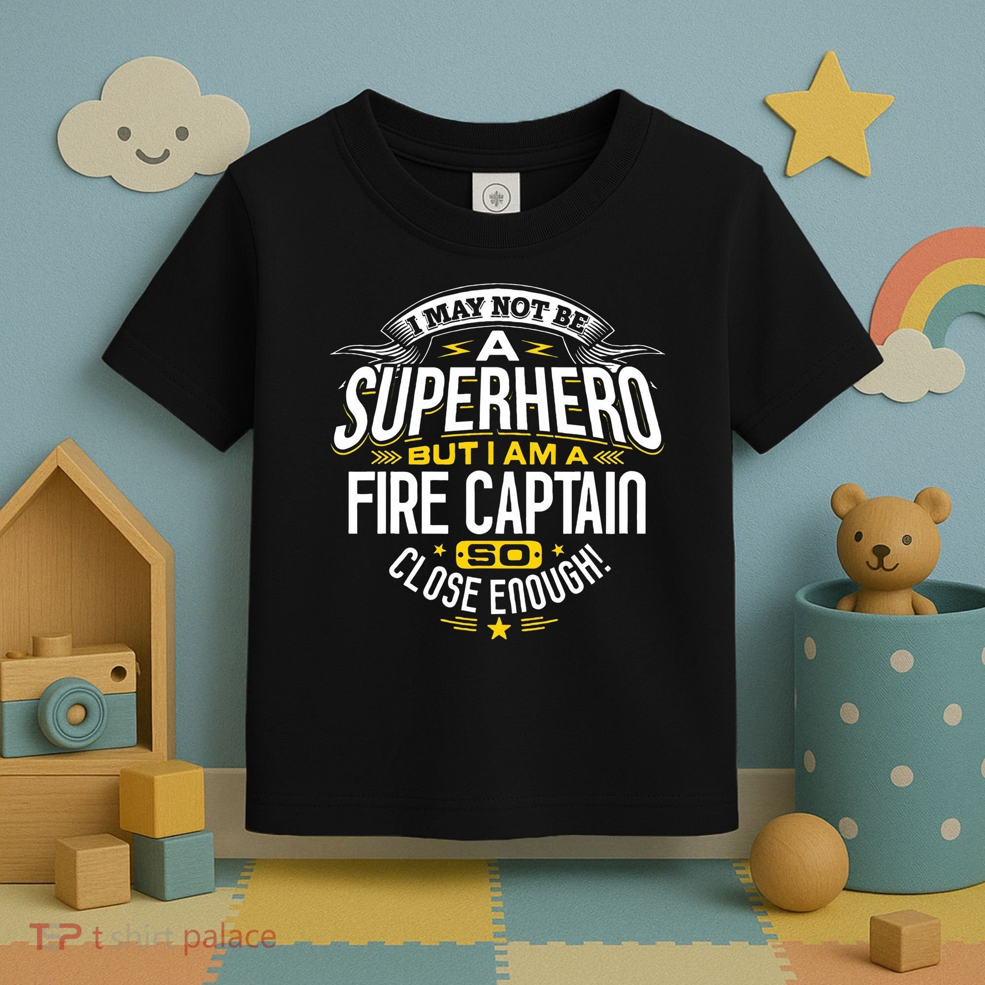 Fire Captain T Gift Idea Superhero Fireman Toddler T-Shirt