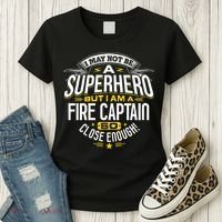 Fire Captain T Gift Idea Superhero Fireman Women's T-Shirt thumb 3