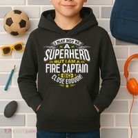 Fire Captain T Gift Idea Superhero Fireman Kids Hoodie thumb 2